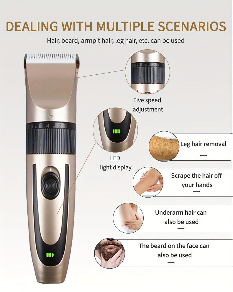Electric Clipper Men's Razor Beard Body Hair Trimmer Classic Electric Clipper Personal Care Set With Limit Comb Grooming Kit For Gift Father's Day Gift Father's Day Gift