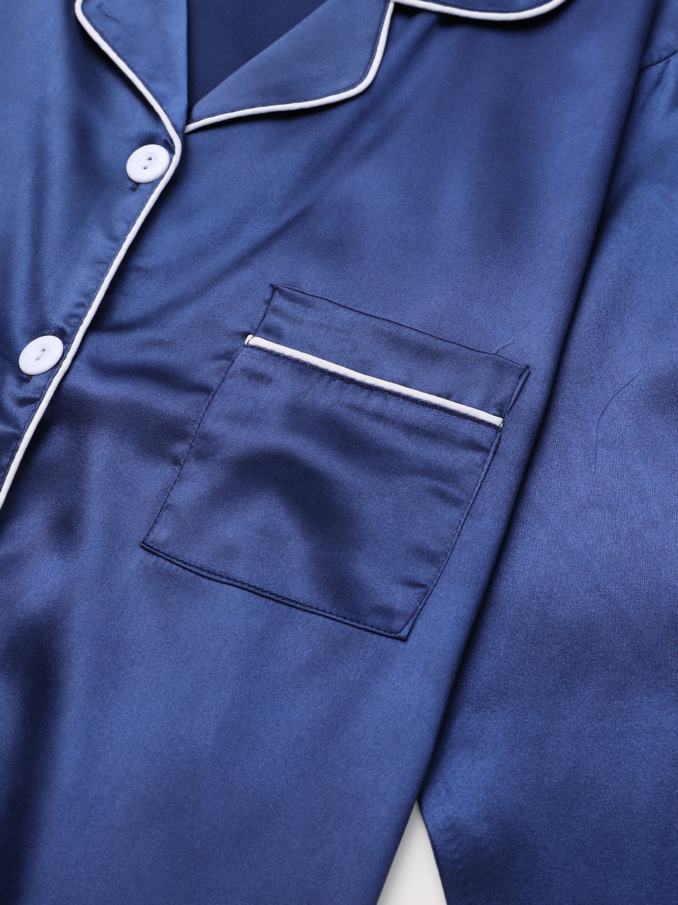 Cozy Solid Pajama Set - Soft Long Sleeve Button.