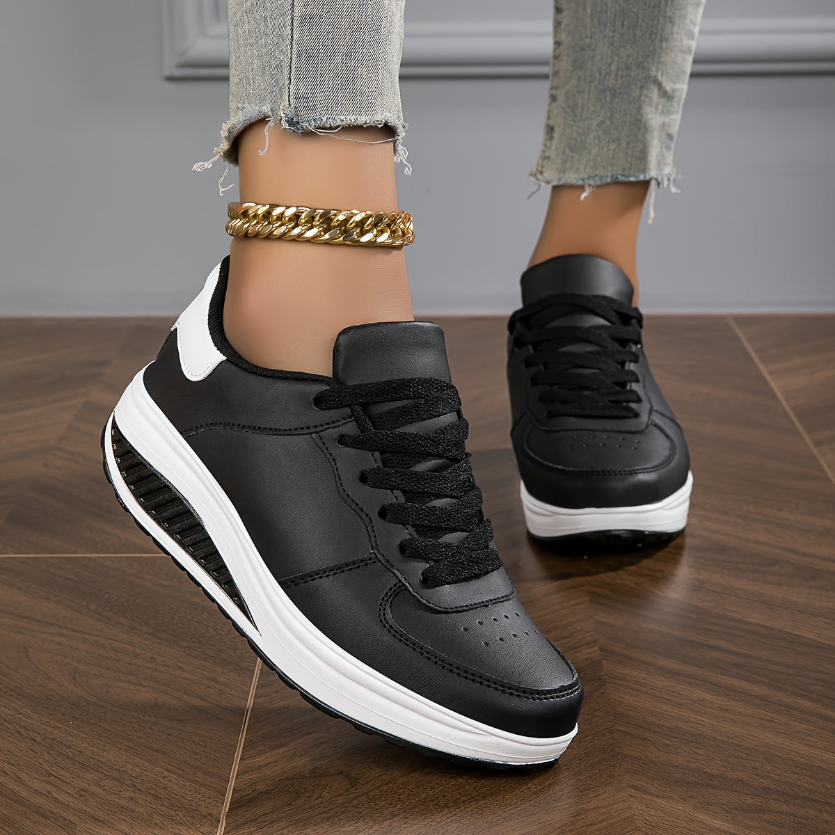 Women's Platform Sneakers, Casual Lace Up Outdoor Shoes, /MH