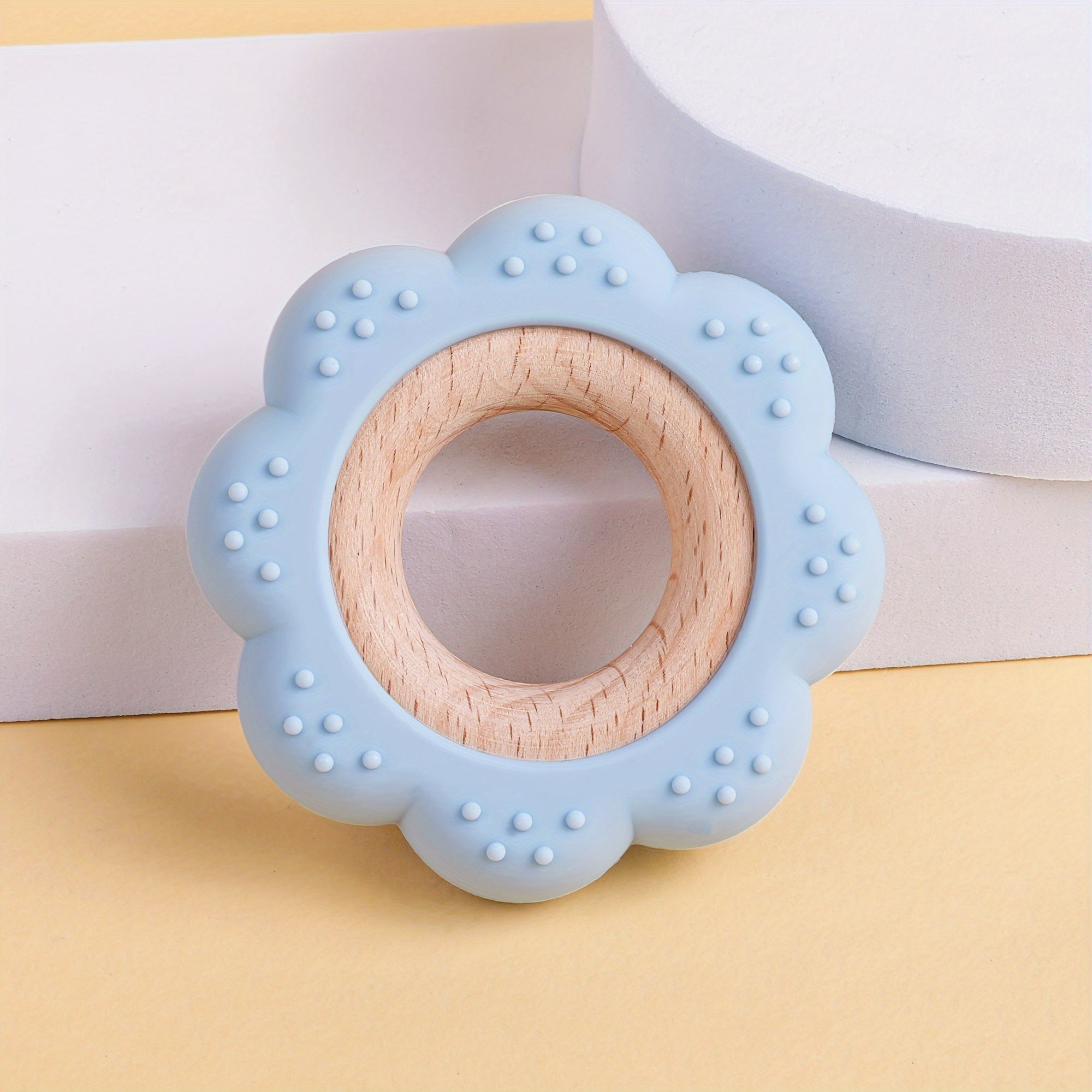 Silicone Teether, BPA Free, Lightweight, Soft And Textured Teething Ring, Christmas Halloween Thanksgiving Easter Gift
