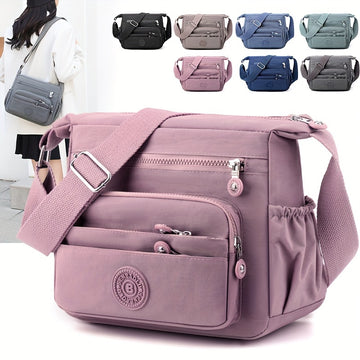 Chic Black Nylon Crossbody Bag for Women .