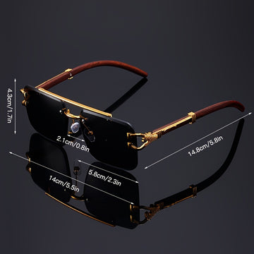 Luxury Leopard Pattern Frameless Glasses for Men and Women,