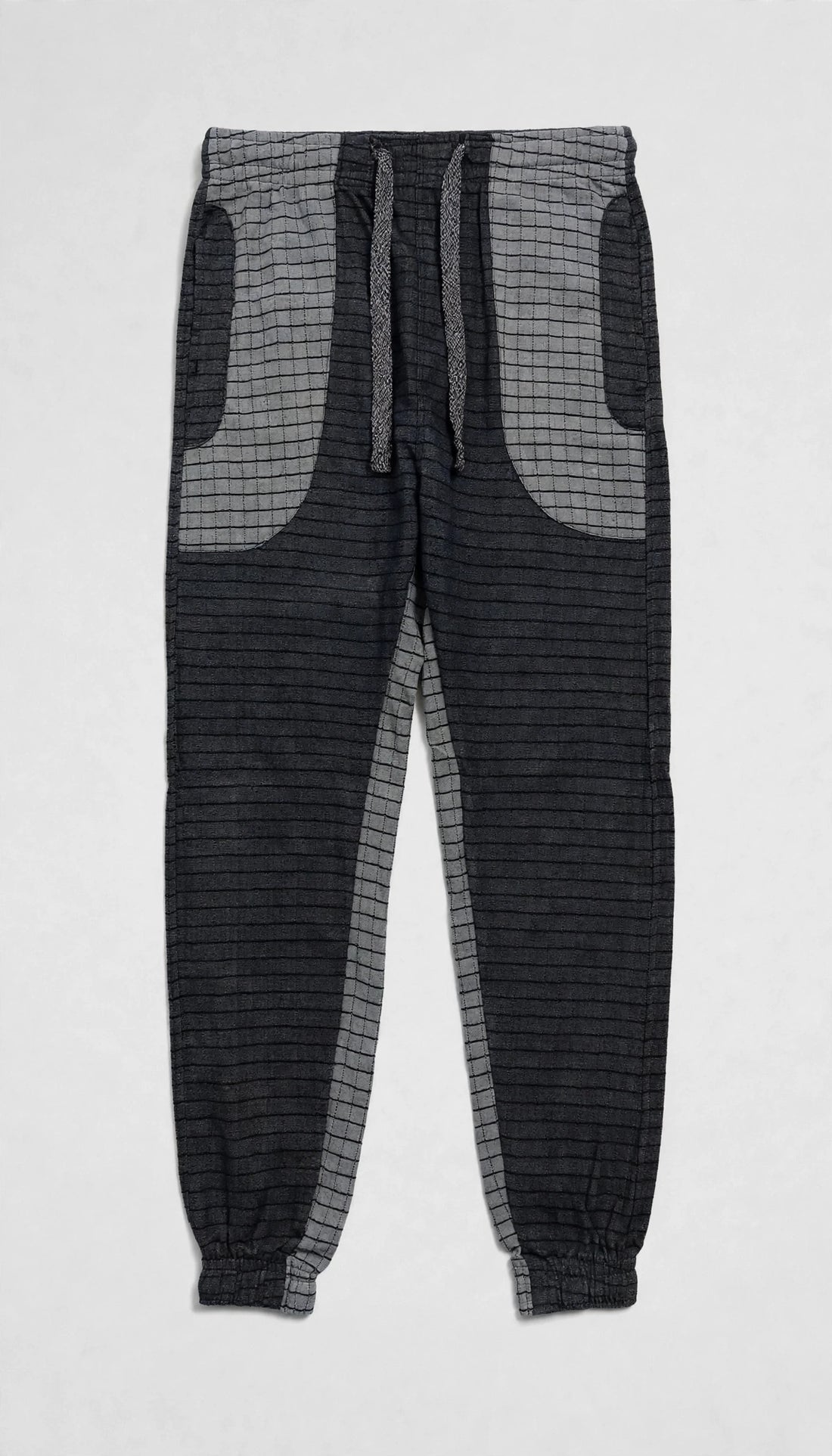 Men’s Textured Grid Panel Joggers – Slim Fit Checkered Sweatpants | 3 Colors | Sizes- S-XL | MH