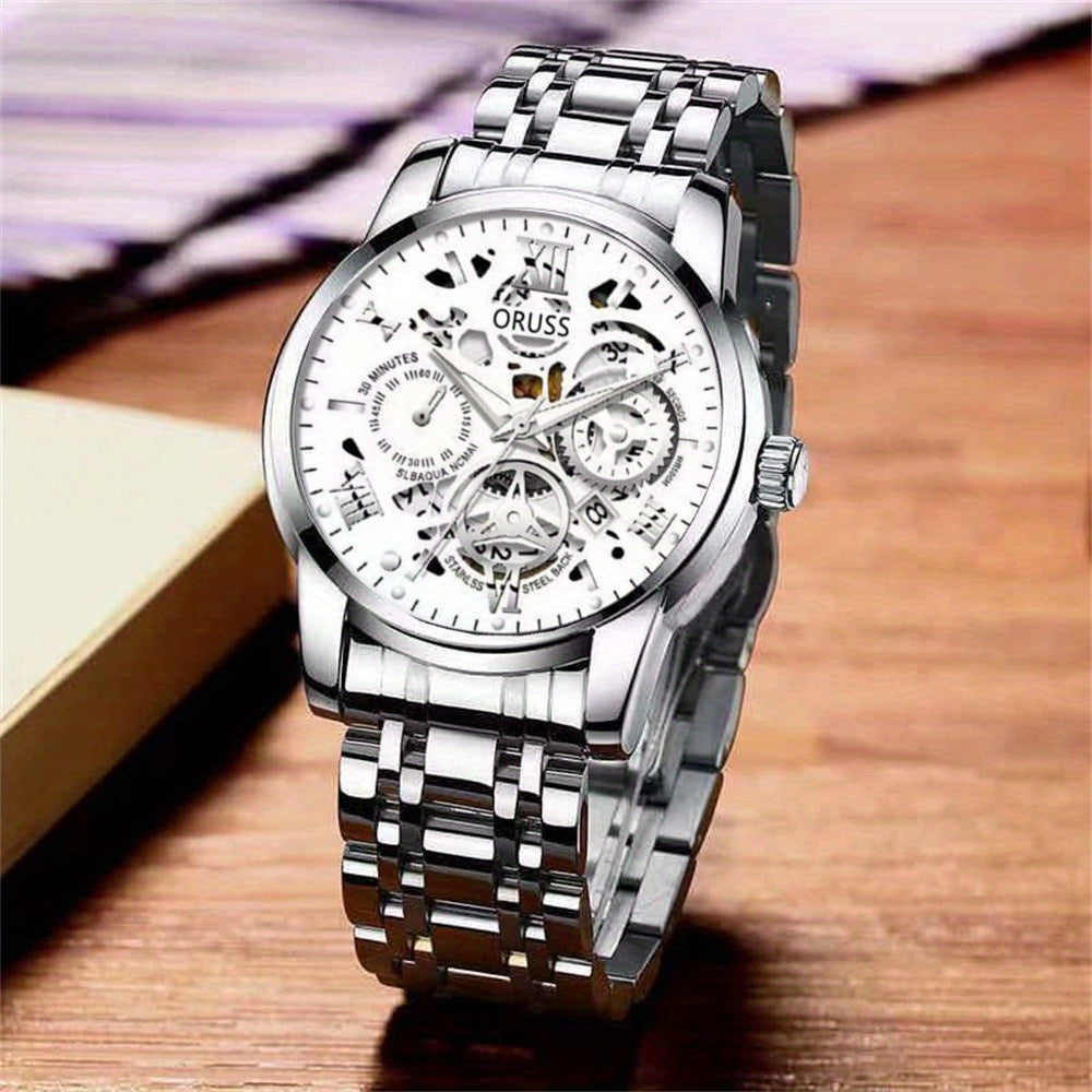 Elegant Quartz Men's Business Watch - Precision, Night Glow, Ideal Professional Gift, Durable & Stylish