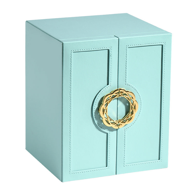 1 Large Faux Leather Jewelry Organizer Box with 5 Drawers .