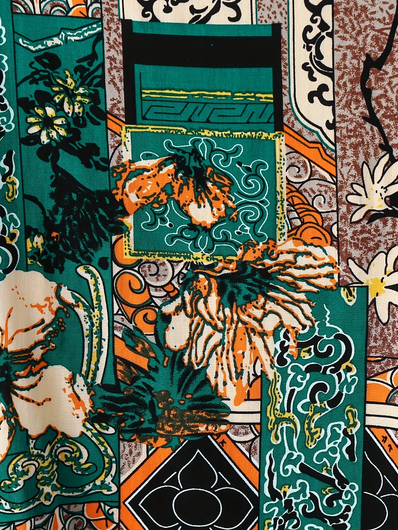 Boys Flower Print Outfit Short Sleeves Button Down Shirt .