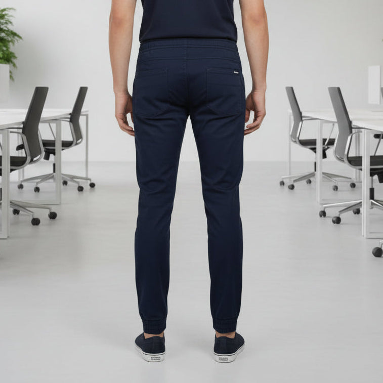 Men’s Navy Blue Casual Jogger Pants 17-24 Years - Comfortable Drawstring Trousers with Pockets | MH