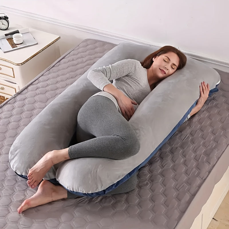 Crystal Velvet U-shaped Maternity Pillow, Comfortably Supports Pregnancy, Providing Perfect Sleep For Mother, Christmas, Halloween, Thanksgiving Gift