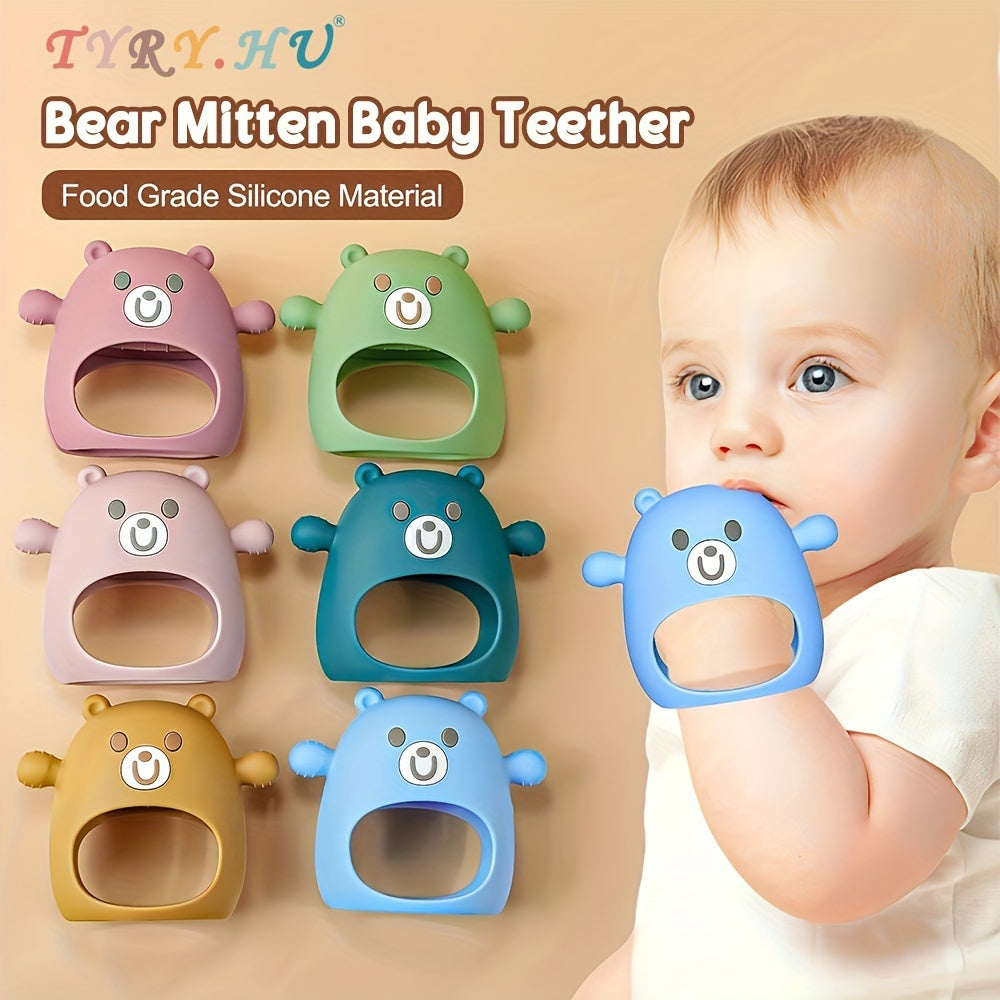 The Perfect Teething Toy For Babies 6M+ - TYRY.HU Silicone Anti-Drop Teether Pacifier With Soft Hands For Sucking & Breastfeeding, Christmas, Halloween, Thanksgiving Day Gift