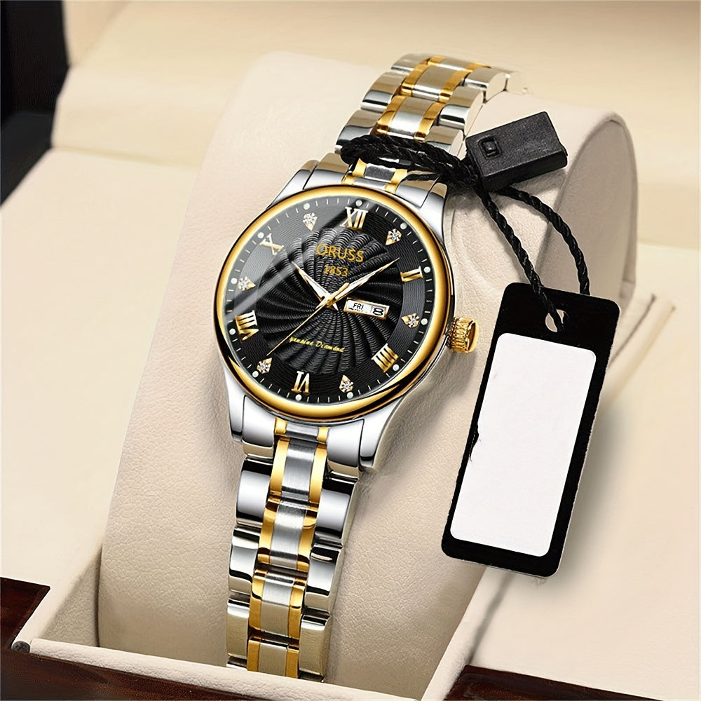 2pcs Luxury Couples Quartz Watch Business Leisure Fashion Analog Calendar Wrist Watch Valentines Gift For Men Women Date Watch