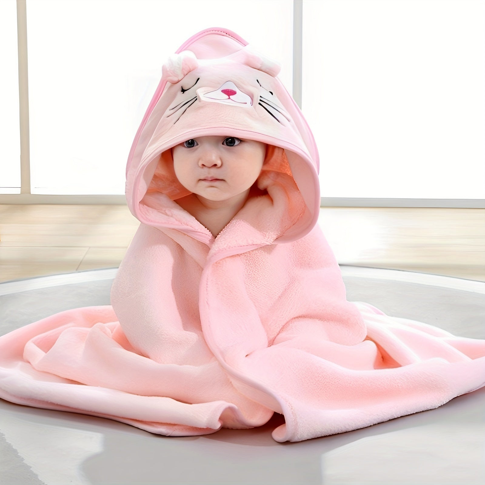 1pc Super Soft And Absorbent Cartoon Animal Infant/Children's Bath Towel Bathrobe - Perfect For Swaddling Boys And Girls, Halloween, Thanksgiving And Christmas Gift
