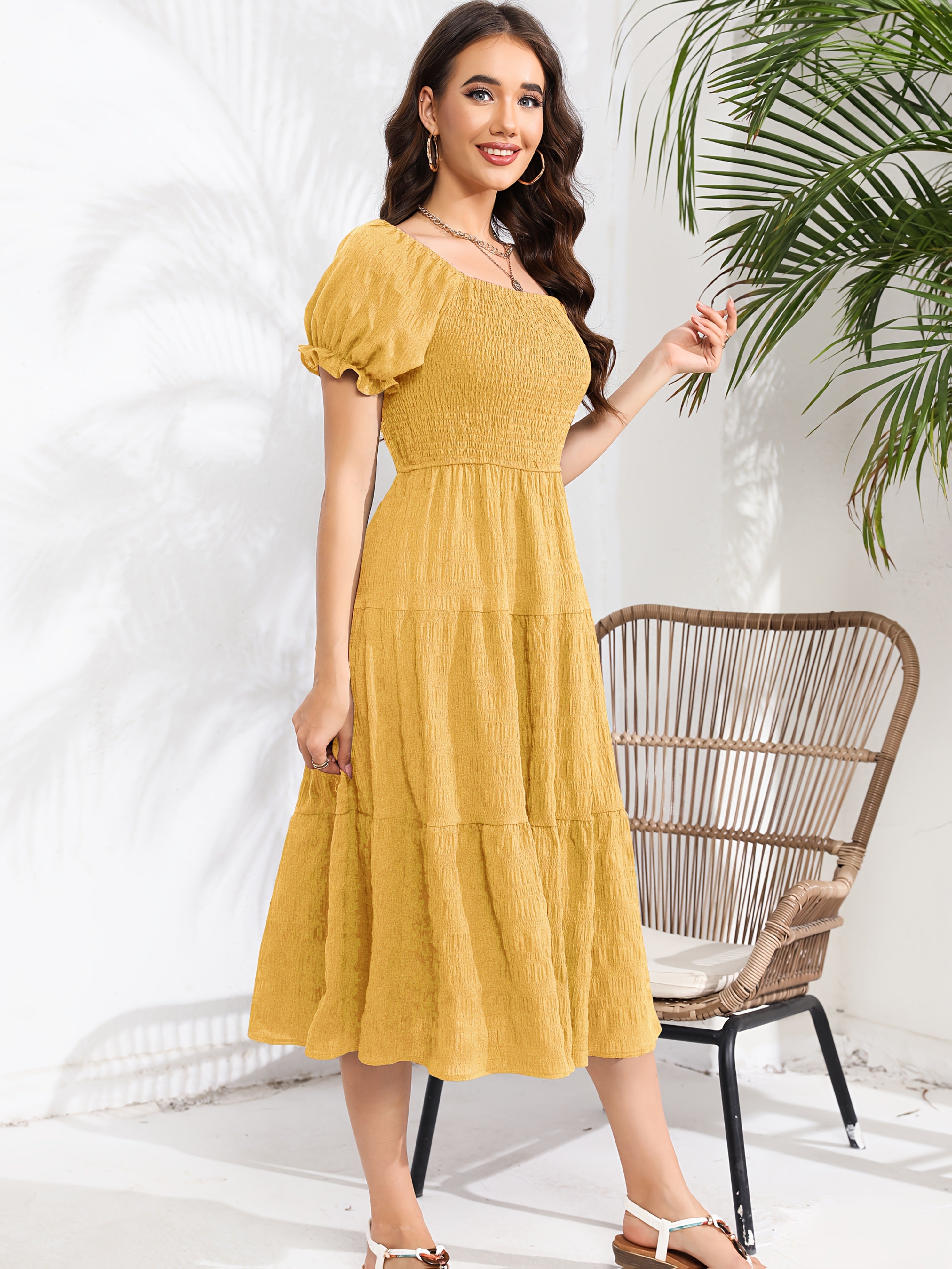 Solid Color Two-Wear Dress./MH