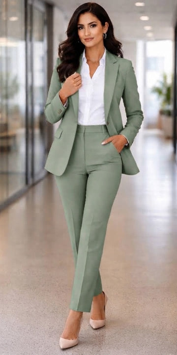 Women’s High Waist Straight Leg Colored Trousers | Office Smart Casual Pants | Size 26”–36” | UAE