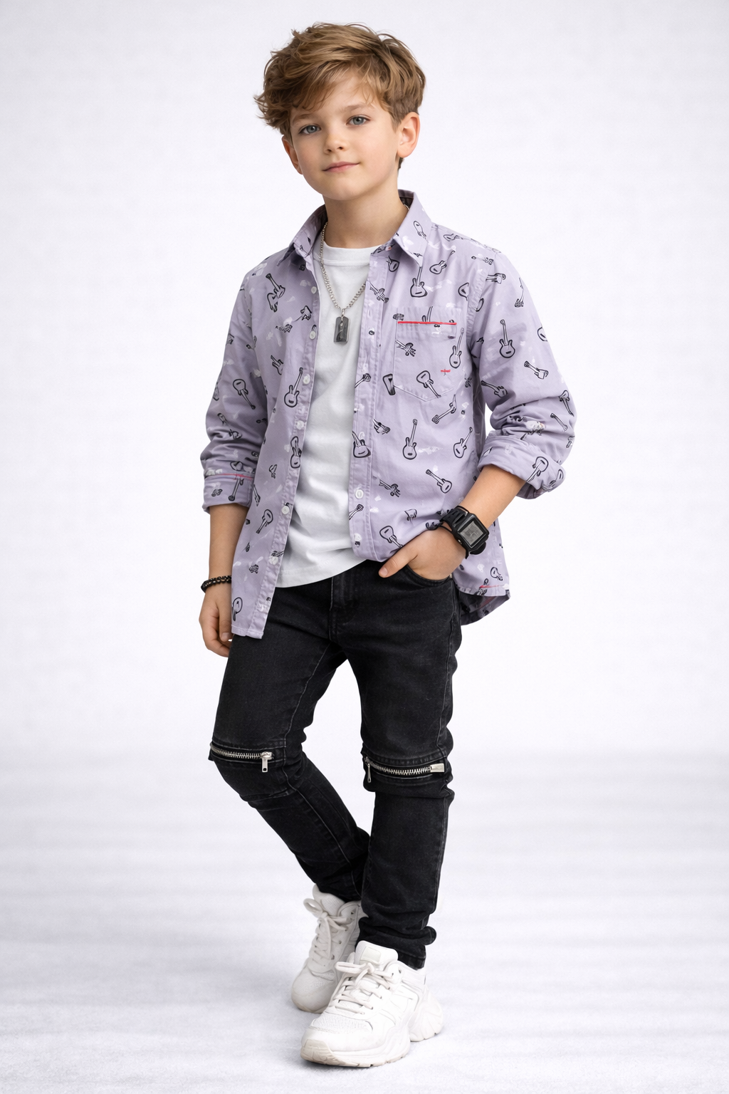 Kids Stylish Long Sleeve Shirt for Boys | Trendy Fashion Outfit UAE (3-14yrs)MH