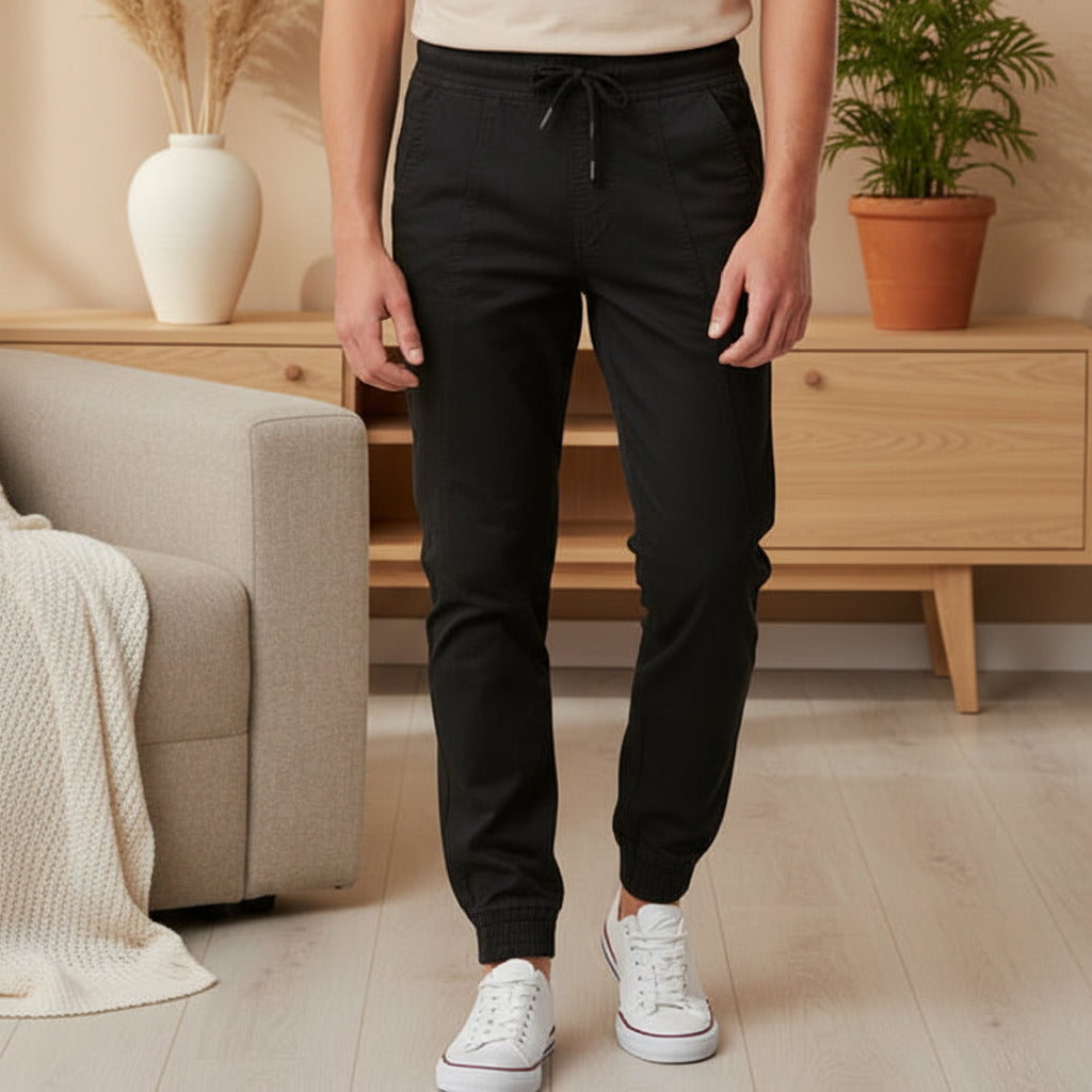 Big Boys Black Cargo Pants 9-16 Years - Soft Fabric Drawstring Jogger Style | MH