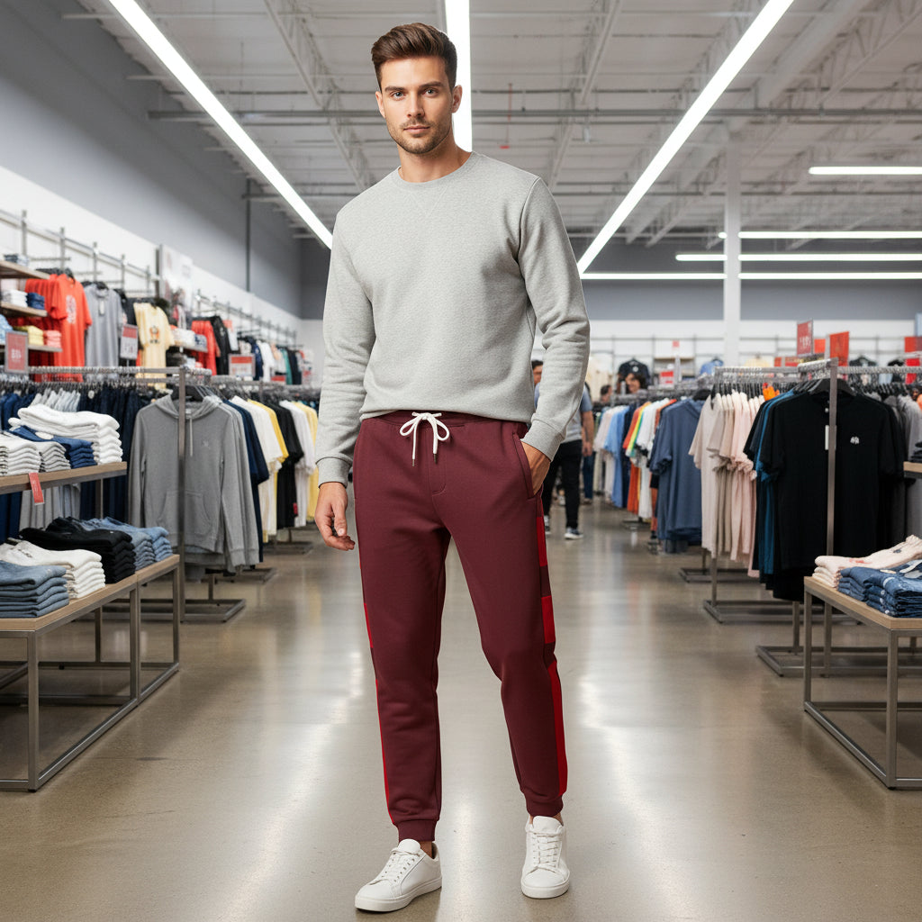 MH Men’s Urban Side-Stripe Joggers – Slim Fit Contrast Panel Sweatpants | 5 Colors | Sizes (S-XXL)