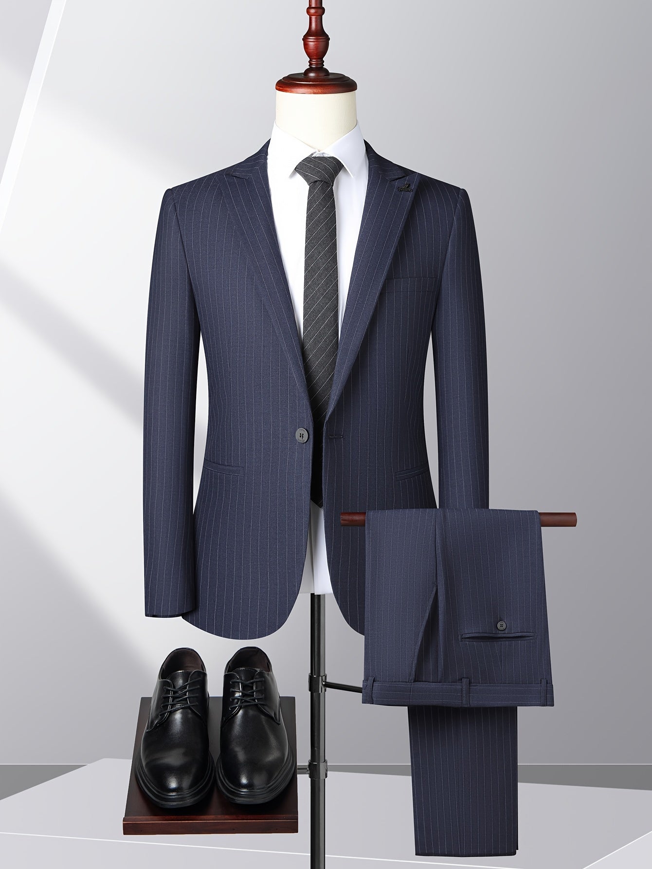 Men's 2-pack Co Ord Set Of Striped Dress Suit.