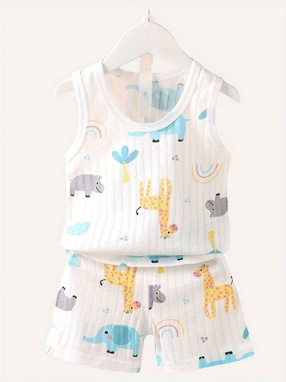 Cotton Cartoon Printed Summer Kids Outfit Sets.