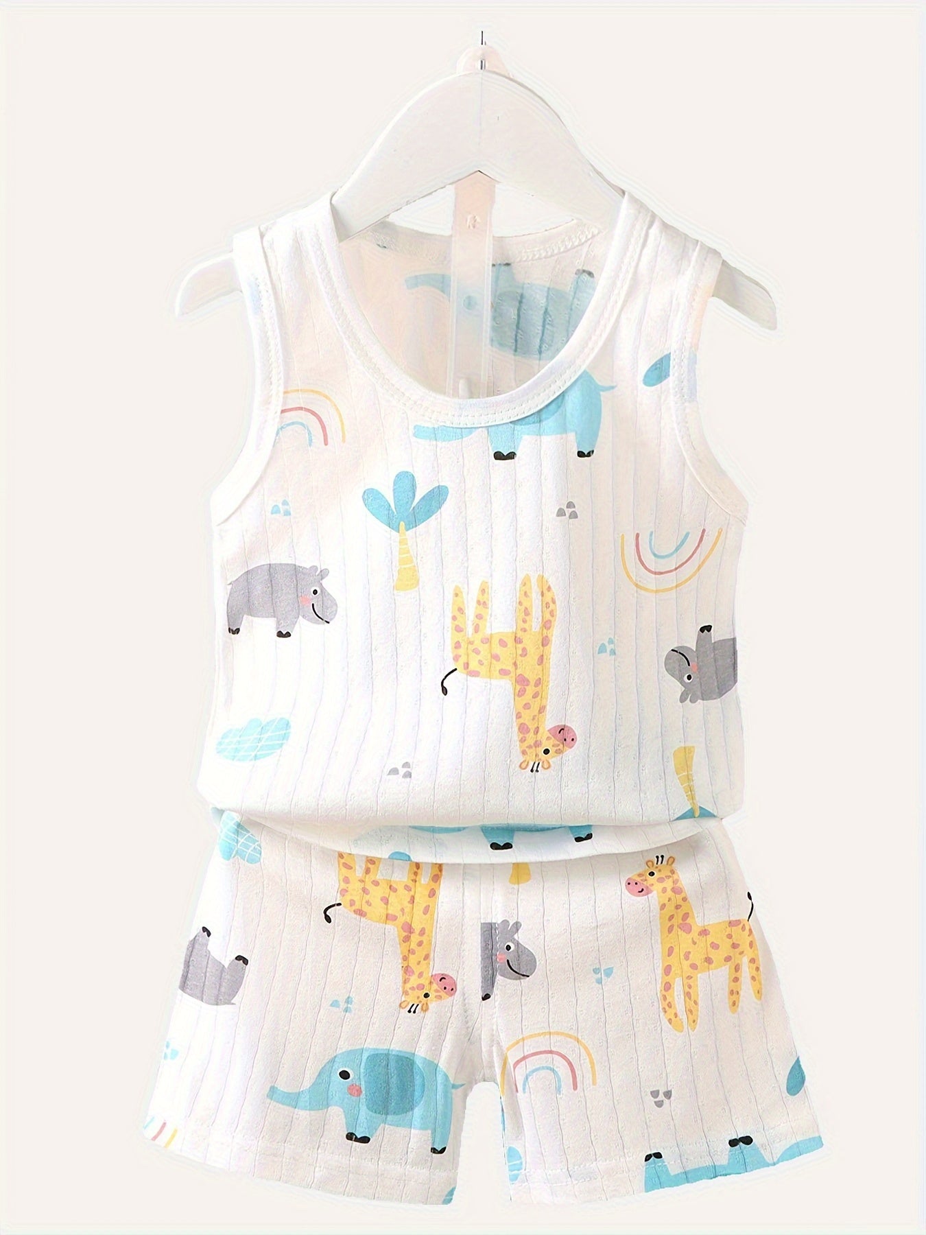 Cotton Cartoon Printed Summer Kids Outfit Sets.