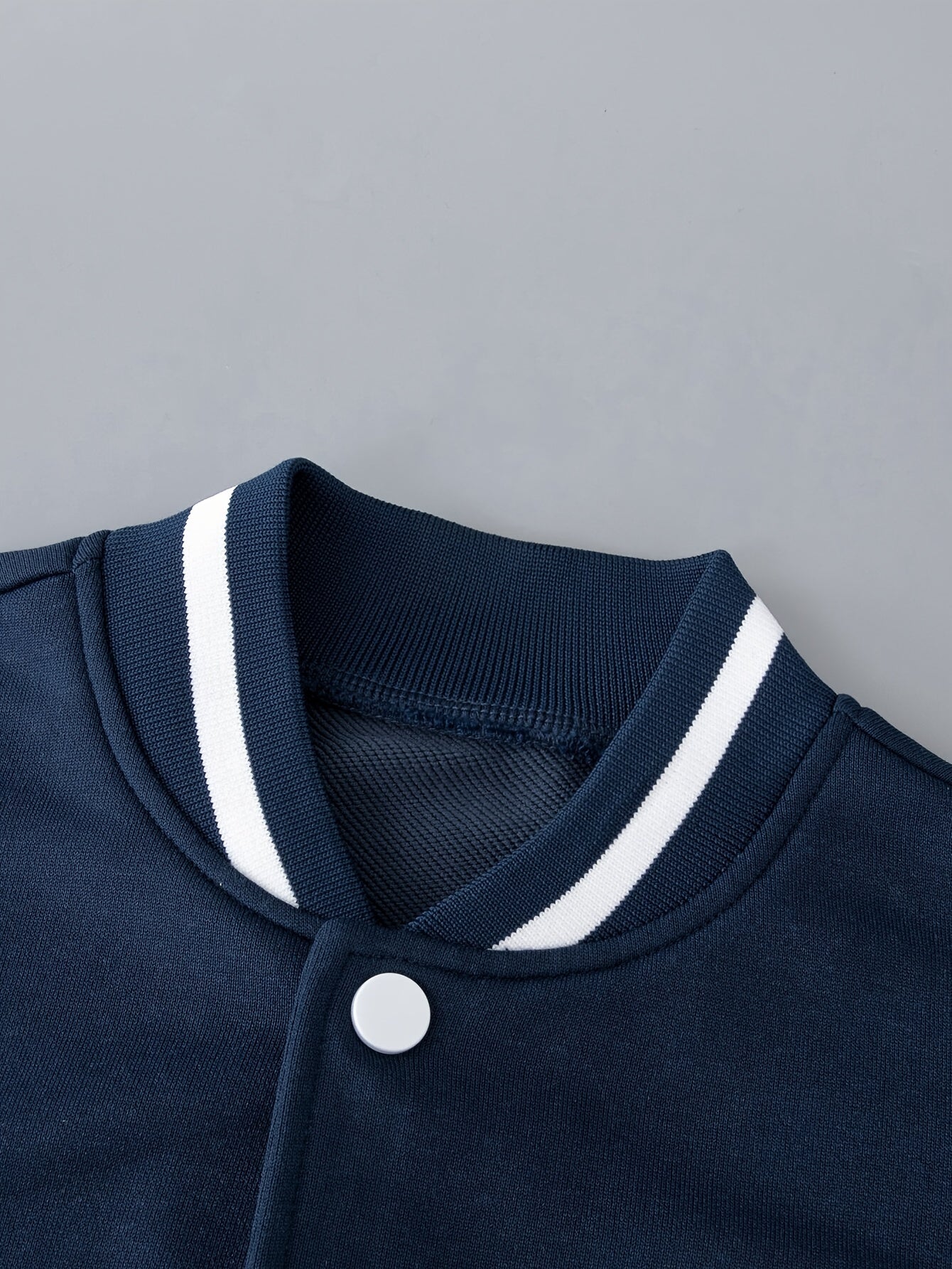 Letter Patched Kid's Baseball Jacket, Button Front Long Sleeve Top,