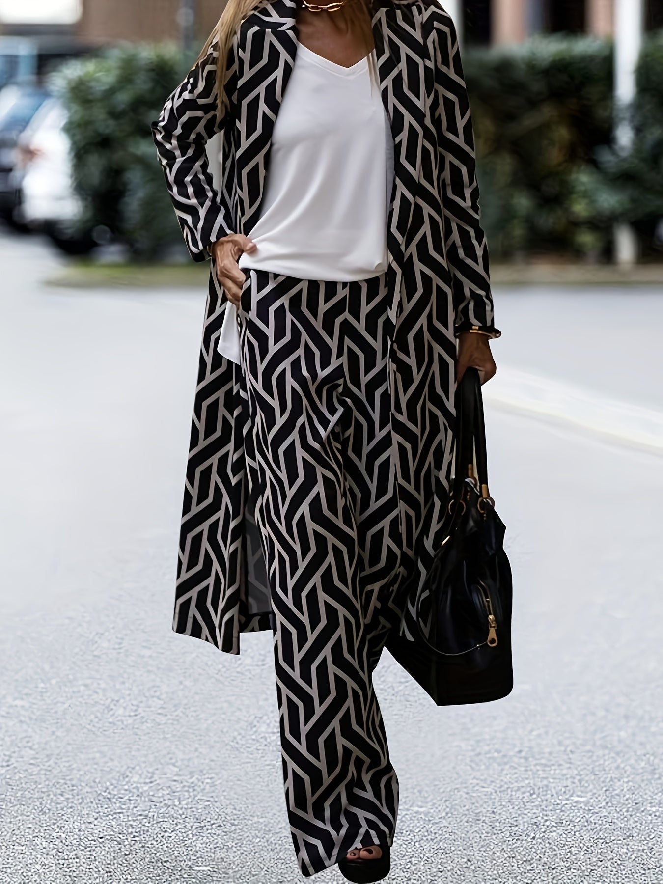 Plus Size Casual Outfits Two Piece Set, Women's.