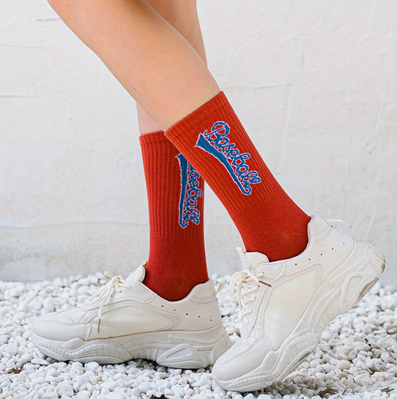 5/10 Pairs Letter Print Socks, , Women's Stockings ./MH