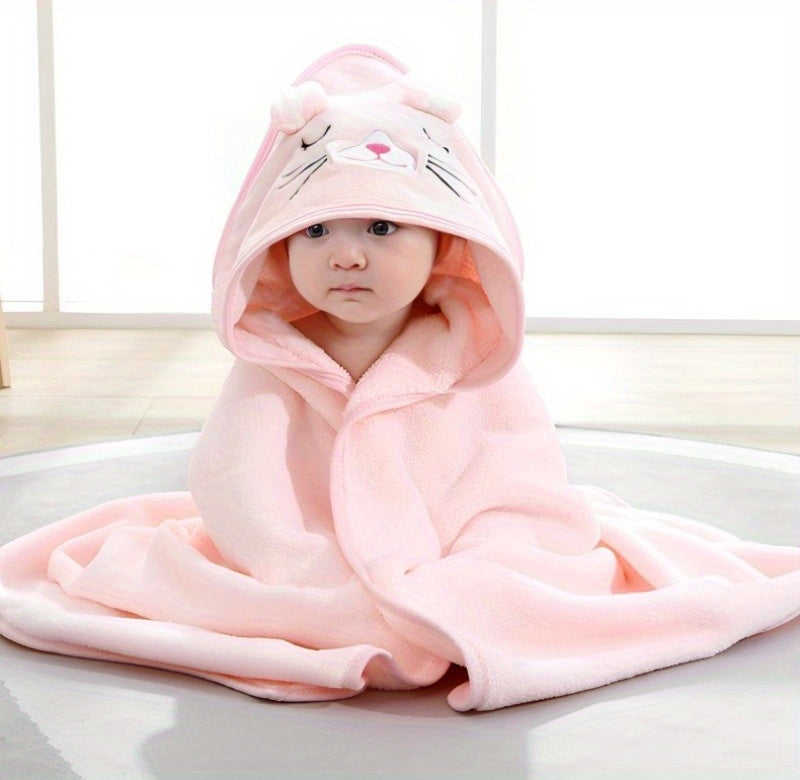 1pc Super Soft And Absorbent Cartoon Animal Infant/Children's Bath Towel Bathrobe - Perfect For Swaddling Boys And Girls, Halloween, Thanksgiving And Christmas Gift