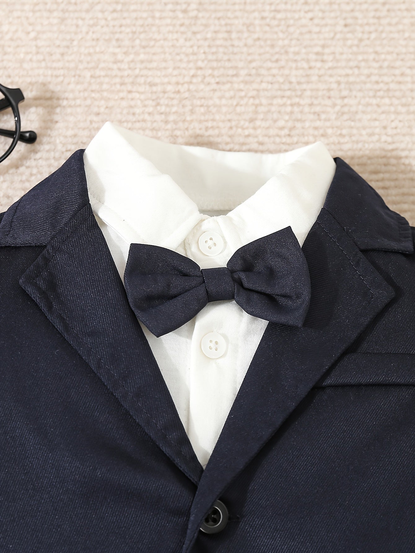 2Pcs Baby Boys Stylish Gentleman Suit, Long Sleeve Blazer.