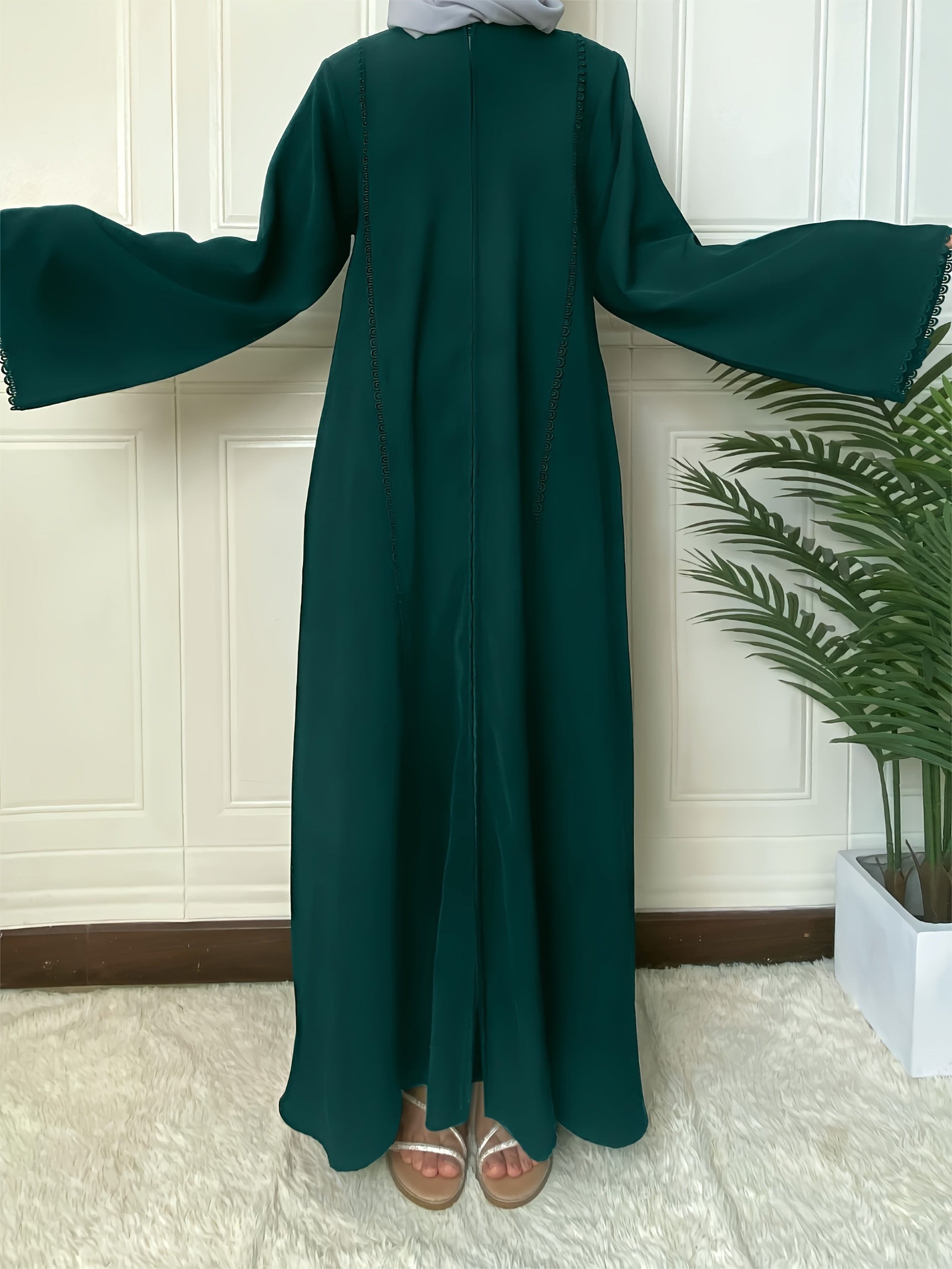 Elegant Long Sleeve Maxi Kaftan Dress -ticated Evening Wear'/MH