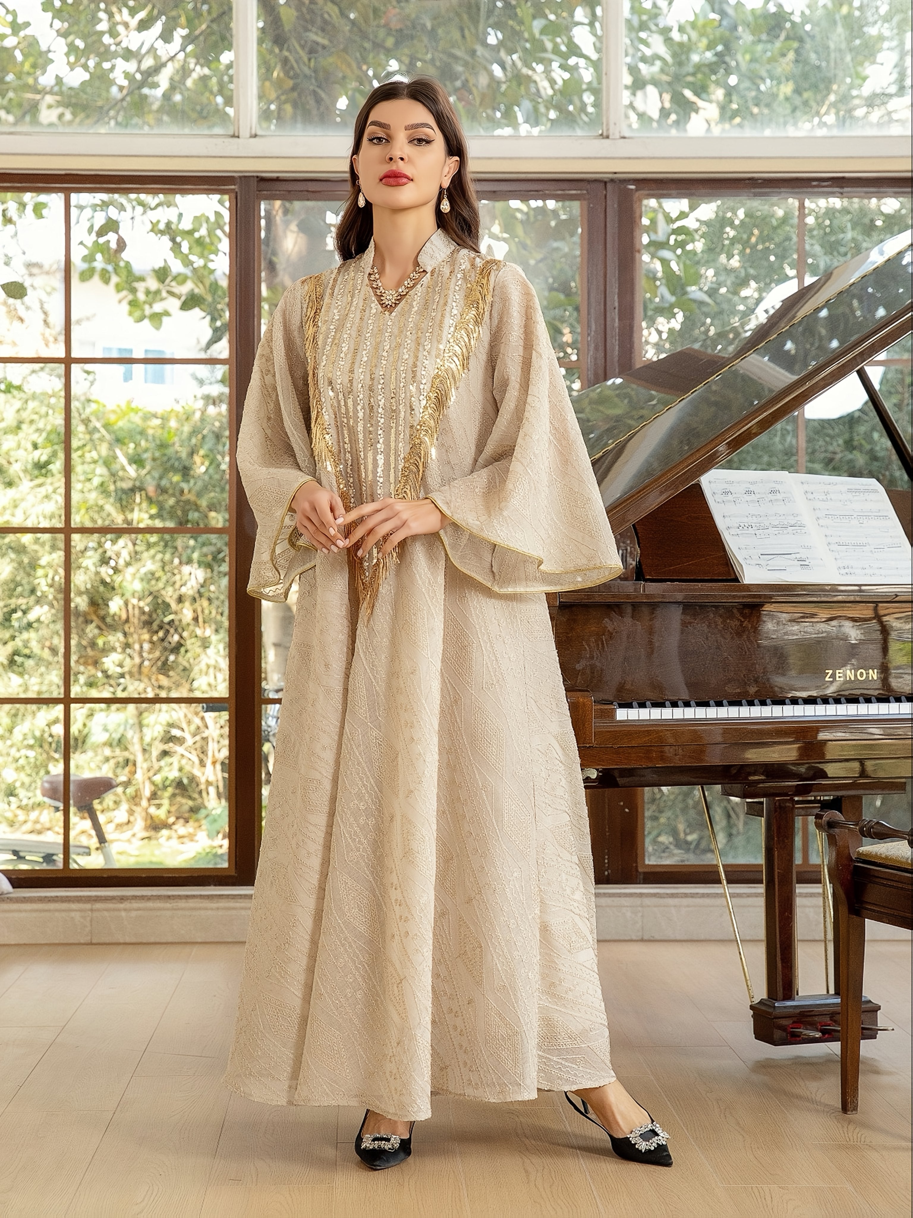 1pc Muslim Evening Dress, Arabic Dubai ./MH