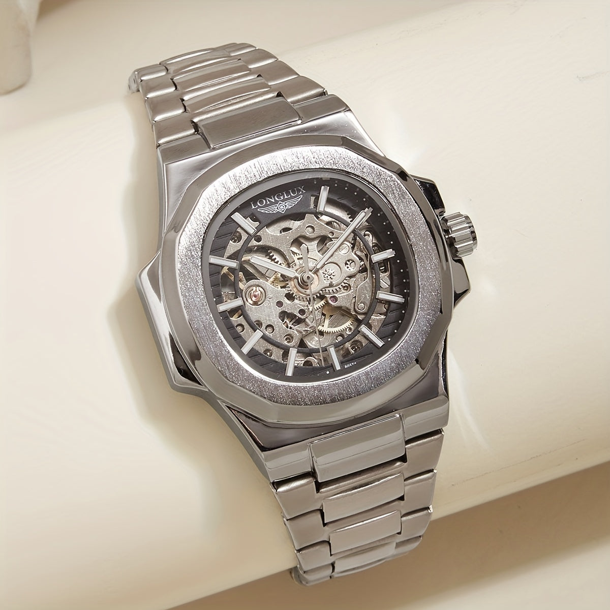 Dial4.1cmNautilus Watch For Men Fully Automatic Business Leisure Watch All Metal Case Steel Bow Strap With Butterfly Clasp Trend Fashion Luminous Waterproof Watch Christmas Gift Valentine's Day Gift