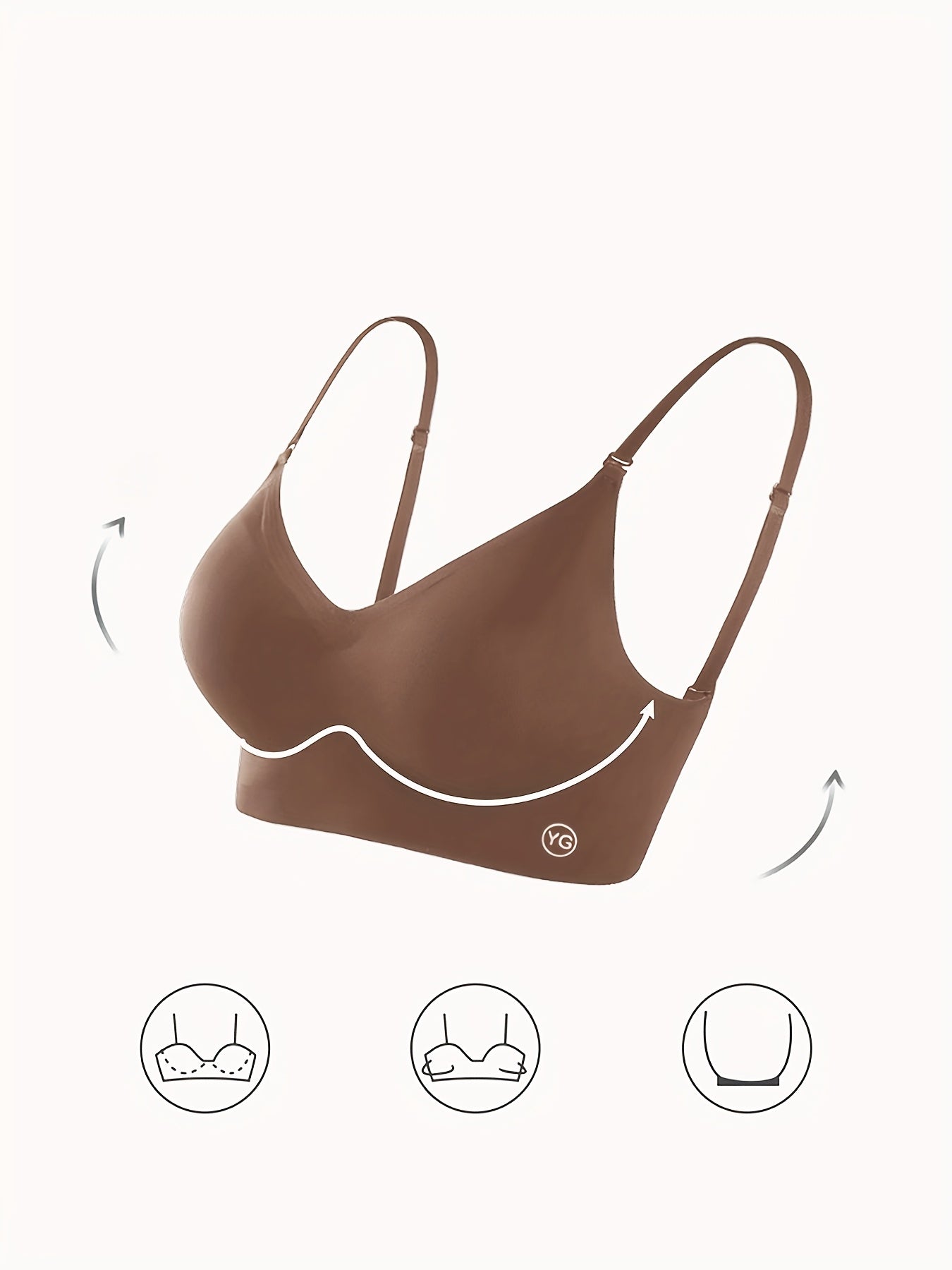 Women'S Sexy Seamless Push Up Bra, Polyamide 78% Spandex 22%, /MH