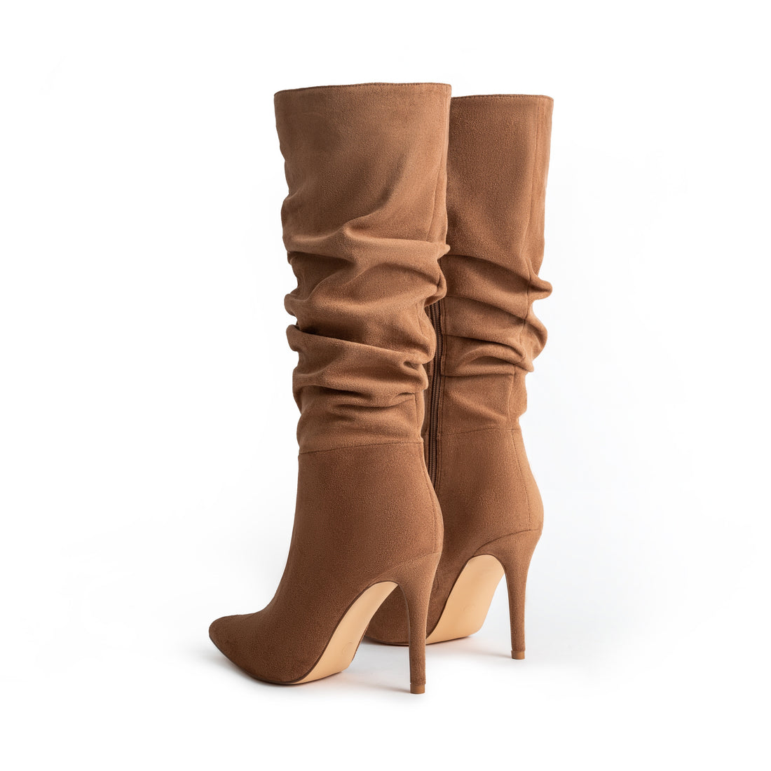 Stylish Women's Long Boots - Pleated Design, /MH