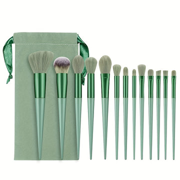 13 PCS Makeup Brushes Set Soft And Fine Artificial Fibers Eye Shadow Foundation Blush Powder Blending Beauty Make Up Tools With Bag Perfect Birthday Gift For Mother Women