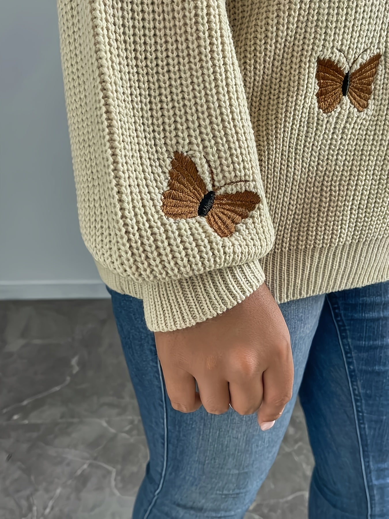 Plus Size - Plus Size Women'S Casual Crew Neck Sweater .