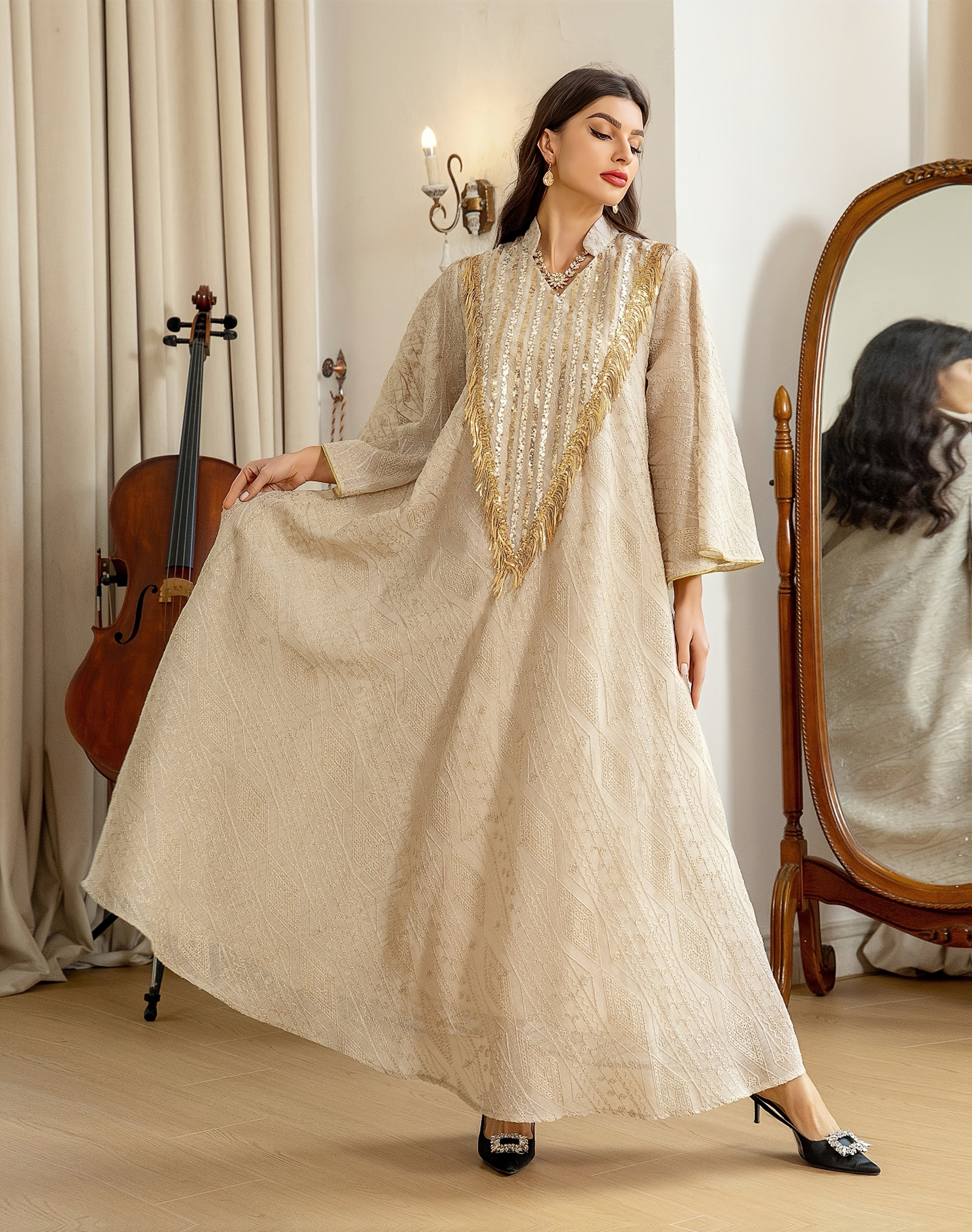 1pc Muslim Evening Dress, Arabic Dubai ./MH