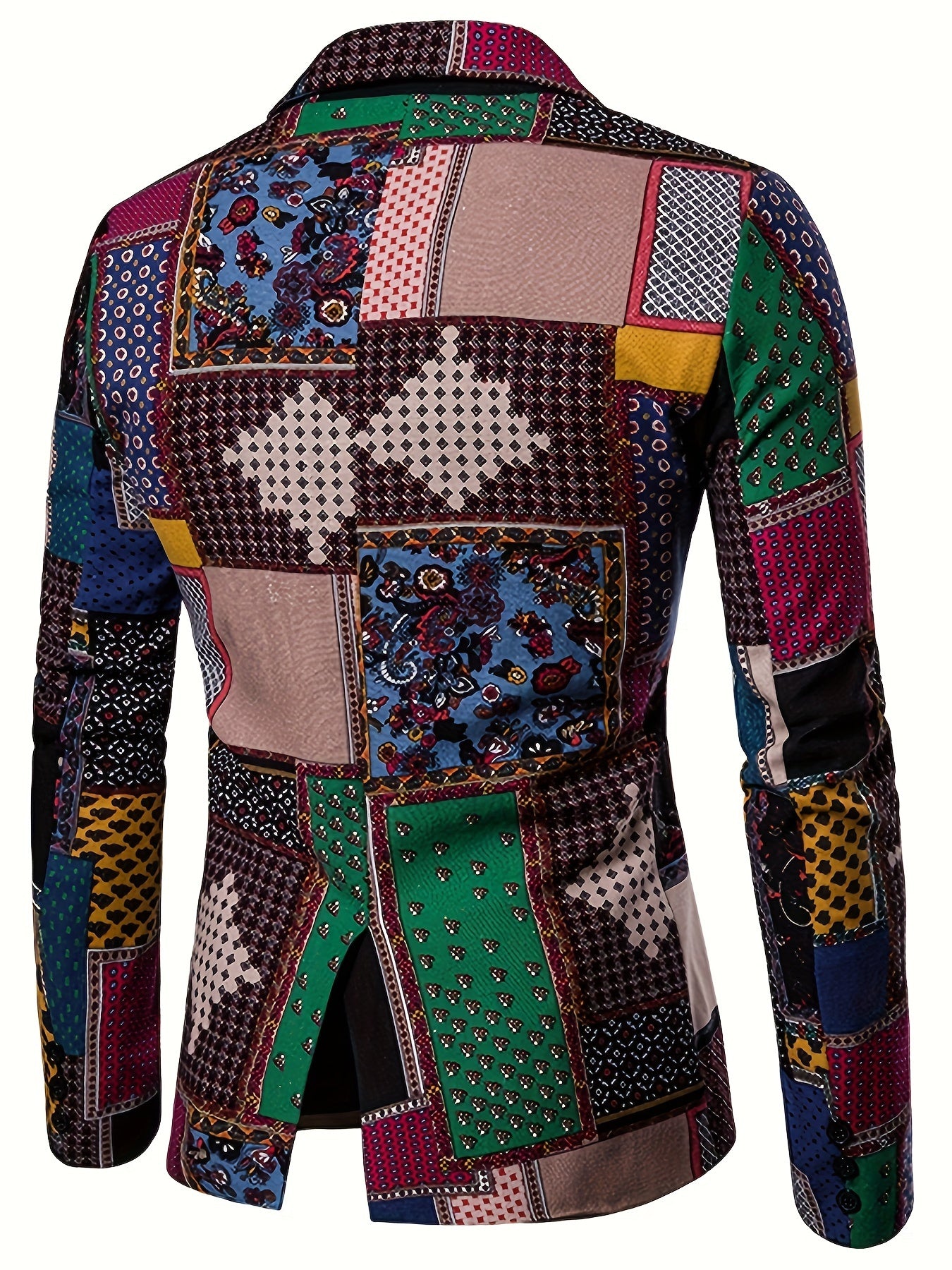 2pcs/set Suits, Men's Colorful Lapel Blazer & Pants,