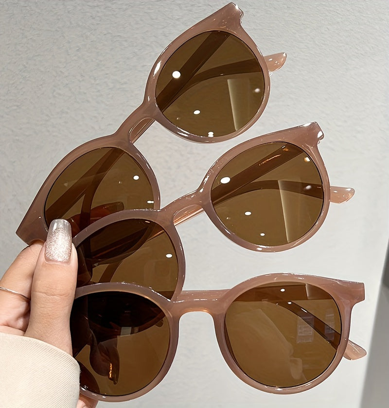 3pairs Oval Fashion Sunglasses For Women Men.