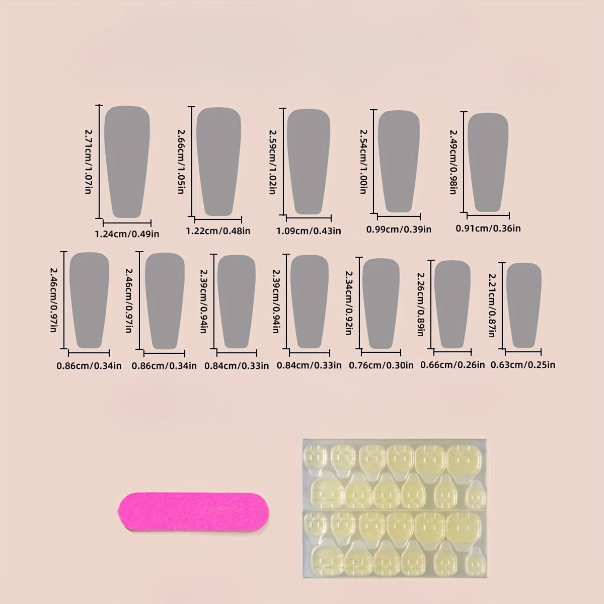 24pcs Glossy Long Ballerina Fake Nails, White And Pinkish Gradient Press On Nails, Gentle False Nails For Women Girls