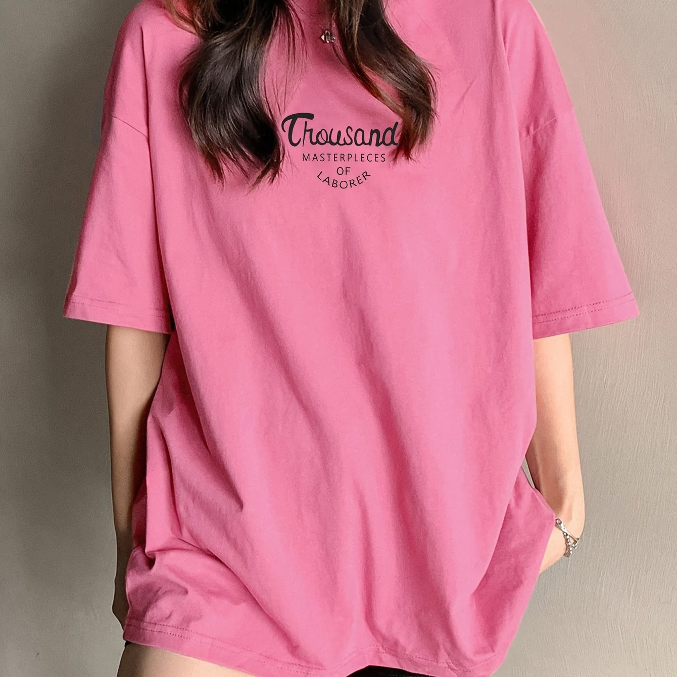 Women'S Pink "Thousand Masterpieces" Graphic T-Shirt .