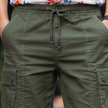Young Men’s Olive Cargo Shorts 17-24 Years | Stylish Multiple Pockets Casual Shorts | MH