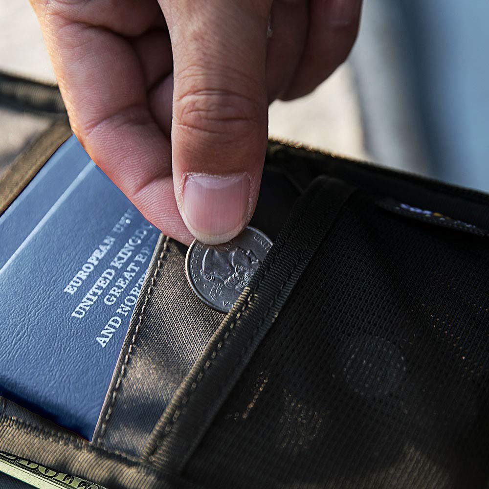 Home Passport Wallet with SIM Card Slots and Pop-up Needles,