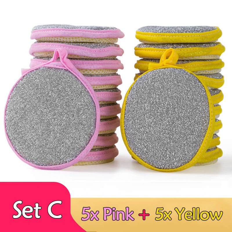 5/10pcs, Double Side Dishwashing Sponge Pan Pot Dish Wash.