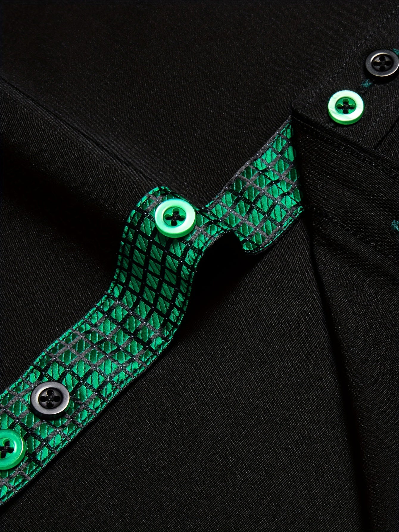 Men's Patchwork Lapel Collar Design Dress Shirts,