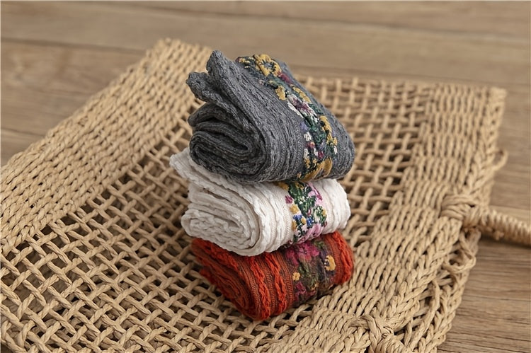Palace Style Retro Floral Socks for Women,/MH