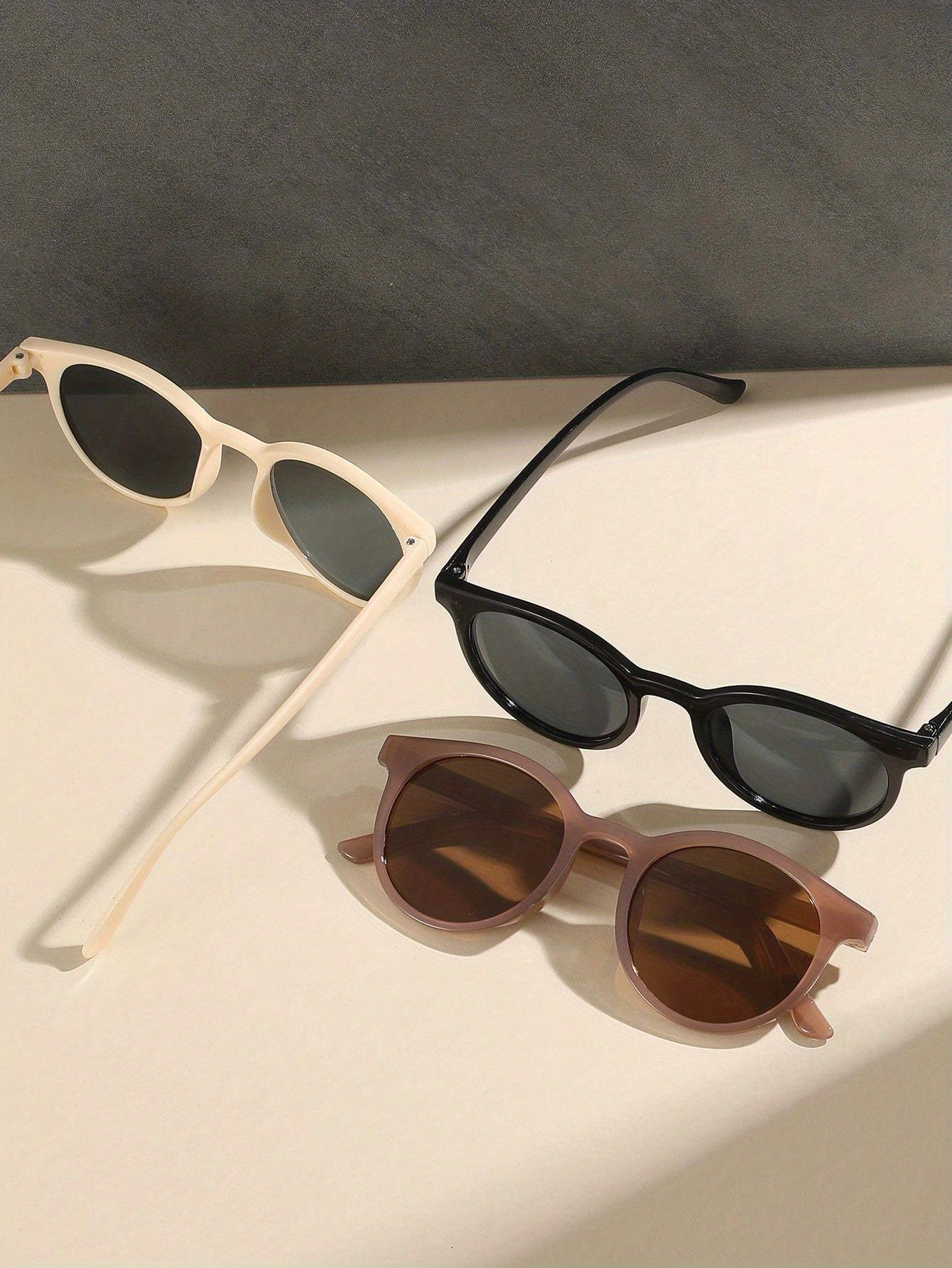 3pairs Oval Fashion Sunglasses For Women Men.