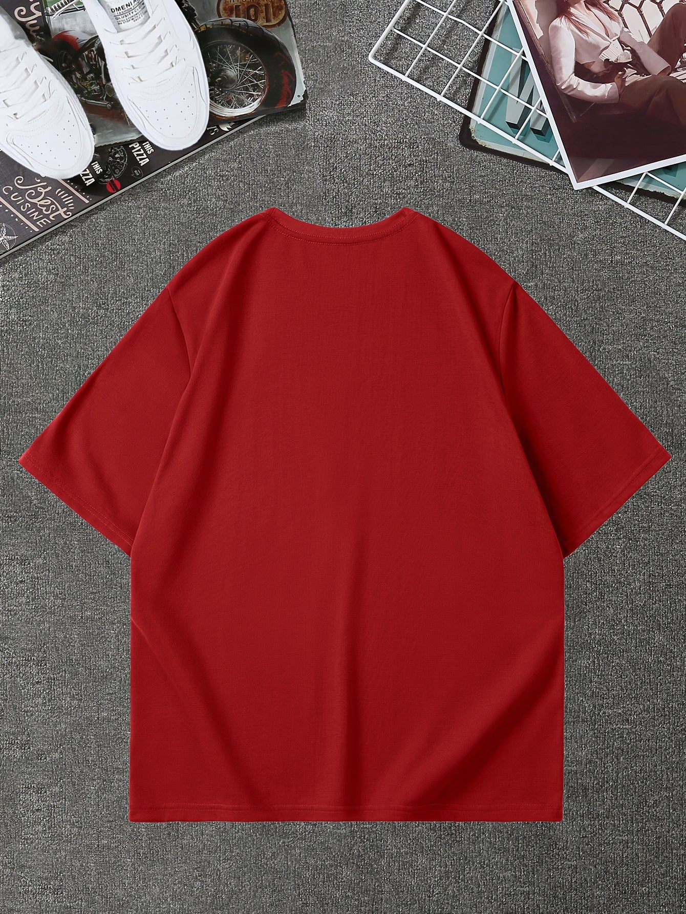 Men's Graphic Design Crew Neck T-shirt, Casual Comfy Tees T-shirts .