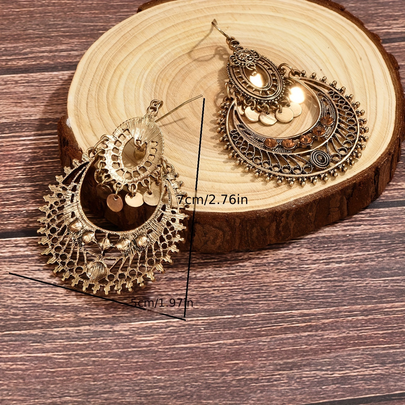 Exquisite Hollow Retro Bohemian Dangle Earrings - Zinc Alloy, Hypoallergenic, Nickel-Free Jewelry for Sensitive Skin - Unique Gift for Women, Perfect for Holiday Party, Engagement, and Everyday Wear
