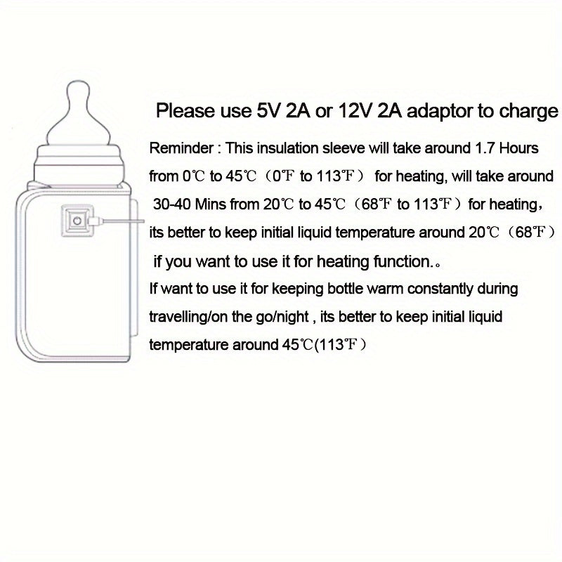 USB Charger Bottle Warmer, Travel Camping Outdoor Milk Formula Bottle Warmer, Home Car Electric Portable Stroller Insulated Bag, Nursing Bottle Heater, Bottle Feeding Warmer Sleeve Easter Gift