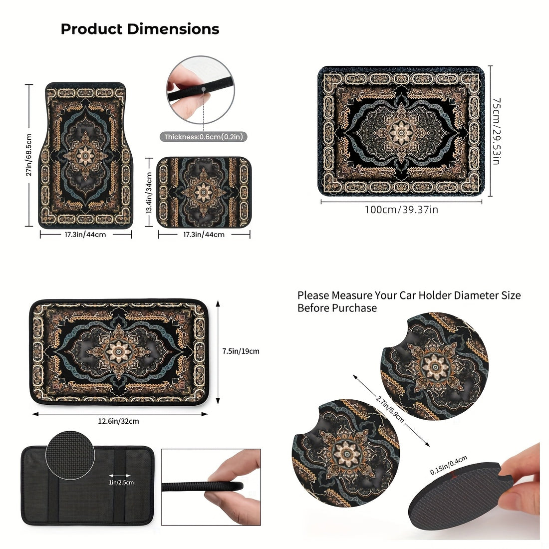 8pcs Retro European Style Universal Decoration Kit for Car